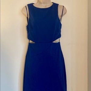 Cobalt blue Nicole Miller cocktail dress with cutouts